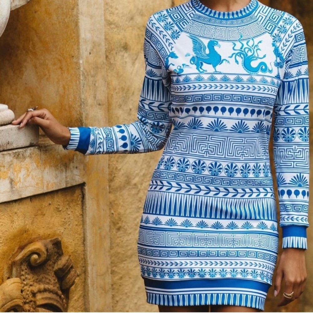 Black Milk Olympus Long Sleeve Sweater Dress Medusa size Large